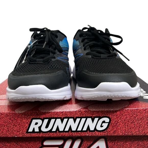 FILA Men's Running Shoe Size 9 Wide 4E Memory Panorama Black Blue Sneaker Laces - Picture 3 of 13